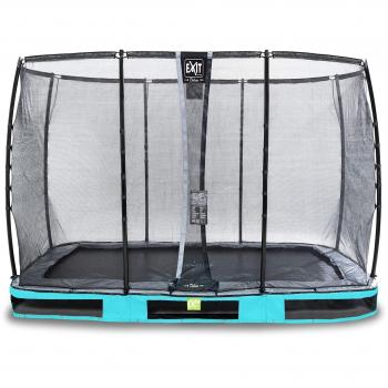 EXIT Elegant Inground-Trampolin 214x366cm mit Deluxe Sicherheitsnetz - blau