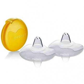 Medela Mamilos de Silicone Contact Tamanho M - 2 unidades, mamilos em silicone para amamentação, compatíveis com bombas de leite Medela, formato ergonômico, material macio e flexível, ideal para