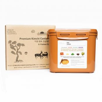 Crazy Korean Cooking Premium Kimchi, Sauerkraut Fermentation and Storage Container with Inner Vacuum Lid