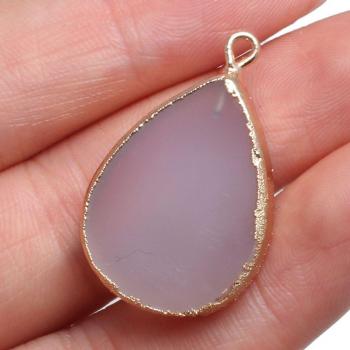 Natural Grey Agate Irregular Pendant Necklace for DIY Jewelry Making