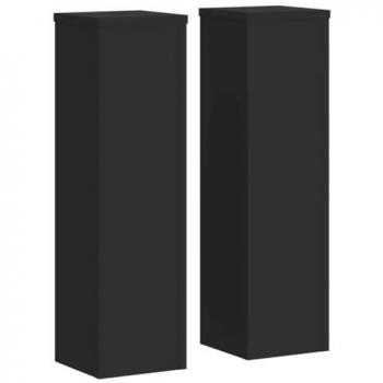 Support de plantes 2 pièces noir 17x17x60 cm bois d'ingénierie