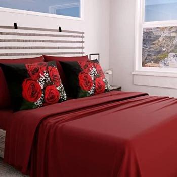 PETTI Artigiani Italiani - Set Completo Letto, Lenzuola Matrimoniali, Lenzuola Bouquet, Completo Letto Matrimoniale, Stampa solo su Federe 100% Made in Italy
