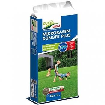Engrais Longue Durée pour Pelouse Cuxin DCM Mikro Plus 20 kg - Technologie MINIGRAN® - Pas de Verticutage Nécessaire