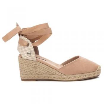 Espadrilles à Talon Wedge Beige Femme - Modèle Refresh 172642 avec Lacets