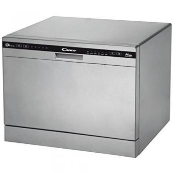 Candy CDCP 6/E-S Mini Lavastoviglie Argento, Capacità 6 Coperti, Dimensioni 55x50x43 cm, Classe Energetica A+, con 6 Programmi di Lavaggio