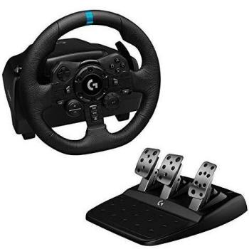 Logitech G923 Volant de Course et Pédales, Retour de Force TRUEFORCE, Pédales Sensibles à la Pression, Double Embrayage, Launch Control, Design traditionnel, pour PS5, PS4, PC et Mac - Noir