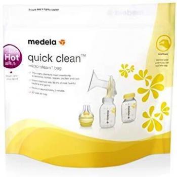 Medela Saco de Esterilização Quick Clean - Bolsa para Esterilizar em Microondas - 5 Unidades