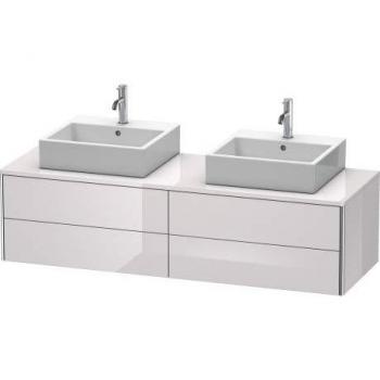 Duravit XSquare Waschtisch-Unterschrank 160 cm, Flannel Grey seidenmatt, 4 Schubkästen, wandhängend