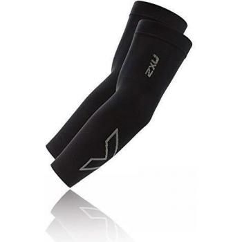 2XU Flex Compression Arm Sleeves, Size S, Black/Grey, Unisex