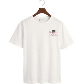 GANT Men's Regular Fit Embroidered Archive Shield T-Shirt - White - XL