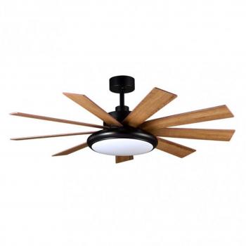 Ventilador de Techo DC Pireo 36W Negro 9 Aspas Roble Haya