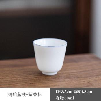 2-Piece Eggshell China Porcelain Tea Cup Set for Kung Fu Tea Ceremony