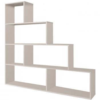Libreria Decorativa Bianco Lucido con Sei Compartimenti, Misure 145 x 145 x 29 cm