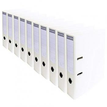 Classeur à levier PVC A4 70mm Blanc - Set de 10 Prem'Touch