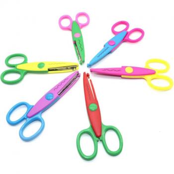 Ciseaux de bricolage en dentelle - 6 styles, sécurité pour scrapbook et décoration de journal intime