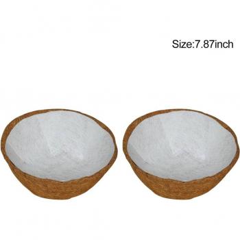 Coconut Fiber Replacement Liners for Indoor/Outdoor Flower Pots - 2 Pieces Durable Round Hanging Basket Inserts