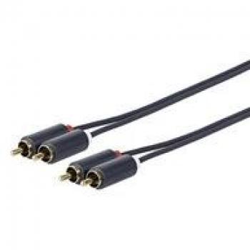 Vivolink 10m Stereo Audio Cable - 2 x RCA Male to Male, Black