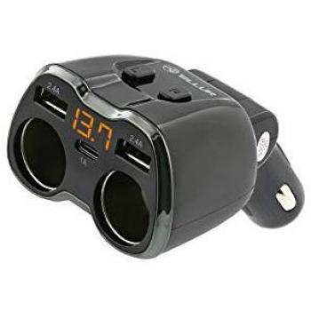 Sdoppiatore accendisigari Tellur 2 prese, 2xUSB + Tipo-C, Adattatore per auto