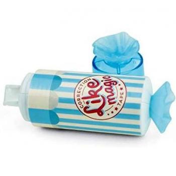 Legami - Correcteur de ruban, Like Magic Light Blue Version bonbon, 7,5 cm, très couvrant, immédiatement réinscriptible, en plastique, longueur du ruban 4 m