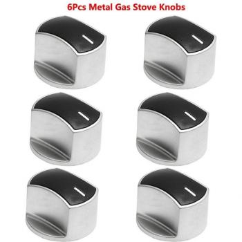 6 Stück Silberne Universelle Metall Gasherd Knöpfe für Herd und Backofen