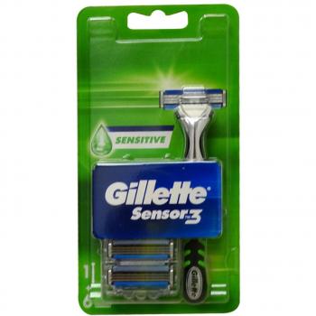 Gillette Sensor 3 Sensitive Razor Blades - 6 Pack with Handle