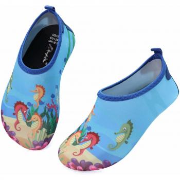 K KomForme Kinder Badeschuhe Barfußschuhe Wasserschuhe Strandschuhe Schwimmschuhe Aquaschuhe Mädchen Jungen, Seepferdchen, 26/27 EU