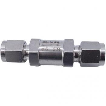 SS304 Stainless Steel High Pressure Acid-Proof One-Way Check Valve for Hard Tubes (3, 6, 8, 10, 12 mm; 1/8, 1/4, 3/8,