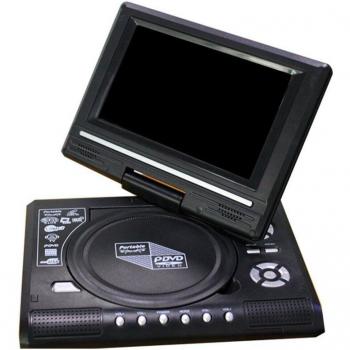 270-Degree Rotating Portable DVD Player with HD Video Playback - Travel Mini Device for US/UK/EU/AU Plugs