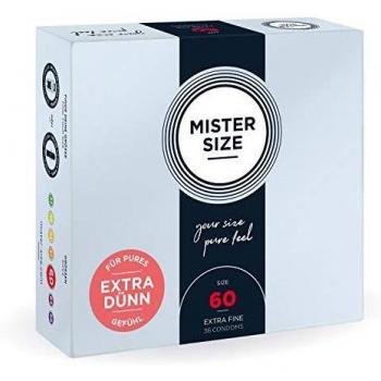 Preservativos Mister Size 60 mm Extra Finos - Pacote com 36 Unidades