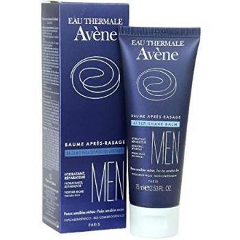 Avene Men Balsamo After-Shave 75 mL - Balsamo pós-barba, fórmula hidratante, suaviza a pele após o barbear, reduz irritações e vermelhidão, contém ingredientes calmantes e nutritivos