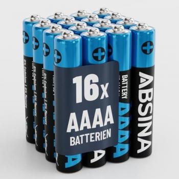 ABSINA 16x AAAA Alkaline Batterien 1,5V für Surface Pen und Tablet Stift