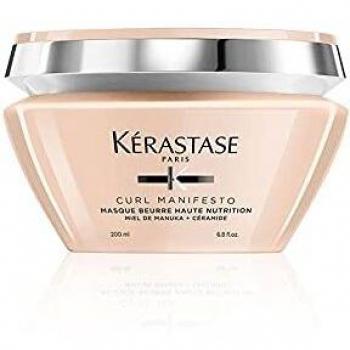 Kérastase Curl Manifesto Masque Beurre Haute Nutrition 200ml - máscara hidratante para cabelos cacheados, fórmula nutritiva que proporciona definição e hidratação intensa aos fios