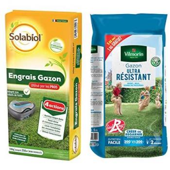 Kit Gazon Ultra Résistant 5kg + Engrais Gazon 10kg
