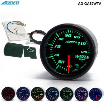 2 52mm 7 Color LED Smoke Face Water Temperature Gauge with Sensor and Holder