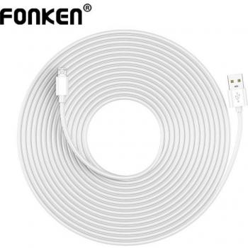 FONKEN 360 Xiaobai Dafang Slimme Bewakingscamera met Mobiele Voeding en Verlengd Android Datakabel 1m Wit