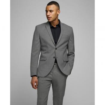 Americana de hombre slim fit gris claro con diseño moderno JACK&JONES