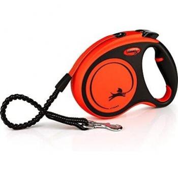 Flexi XTREME Correa Retrátil para Cães M 5m até 35kg Laranja/Preto