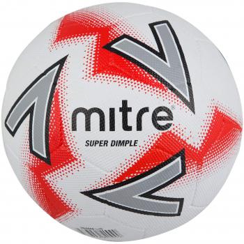 Mitre Unisex's Super Dimple Football, White/Red, 3