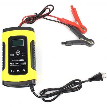 Chargeur de batterie de voiture automatique 12V 6A avec affichage LCD et fonction de réparation d'impulsion pour batteries au plomb humides et sèches