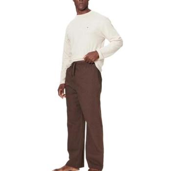 Pantaloni di tessuto marrone Relaxed Fit e pigiama in flanella Tommy Hilfiger UM0UM03689