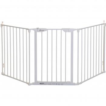 Dreambaby Newport 3-Panel Adapta Child Safety Gate - Fits Opening from 85.5-200cm wide. 74cm Tall - Swings Open from both Direction - White - Model F2022BB