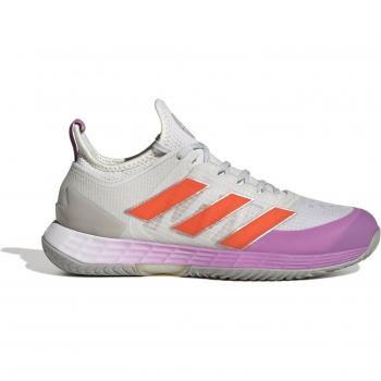 Zapatillas de tenis de mujer ADIZERO UBERSONIC 4 adidas, color blanco y naranja, modelo HR2034