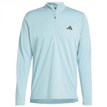Adidas Train Essentials Men's Half Zip Fitness Sweatshirt - Blue/Mint