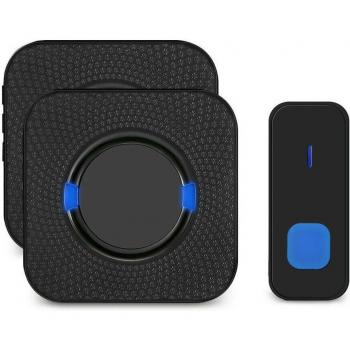 Wireless Waterproof Doorbell 300m Range with 55 Chimes for Home Security - EU/US Plug