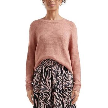 Maglione Rosa a Maglia con Motivo Strutturato QS