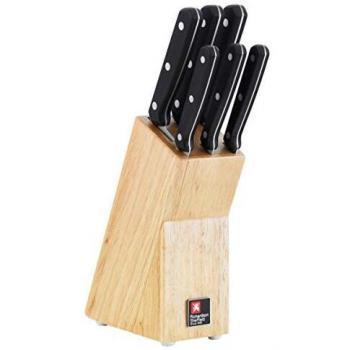 Richardson Sheffield Cucina Messerblock 6-teilig aus Bambus mit 6 Messern