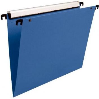 Esselte Dossier Suspendu Vertical Tiroir, Fond V, PP, Lot de 10, Onglets inclus, Bleu, Orgarex VMG VisioPlus, 58147