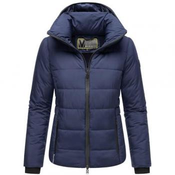 Marikoo Damen Steppjacke Radaa 6XL mit hochstehendem gefüttertem Kragen in Navy