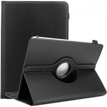Custodia Universale 360 Gradi per Tablet in Finta Pelle - Compatibile con Galaxy Tab 4 e Lenovo Tab 4 (10.1 Pollici) - Nero