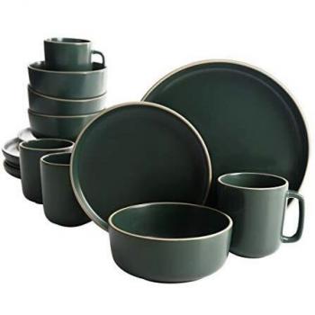 Gibson Home Zuma 16 Piece Round Kitchen, Dishes, Plates, Bowls, Mugs Dinnerware Sets, Service for Four